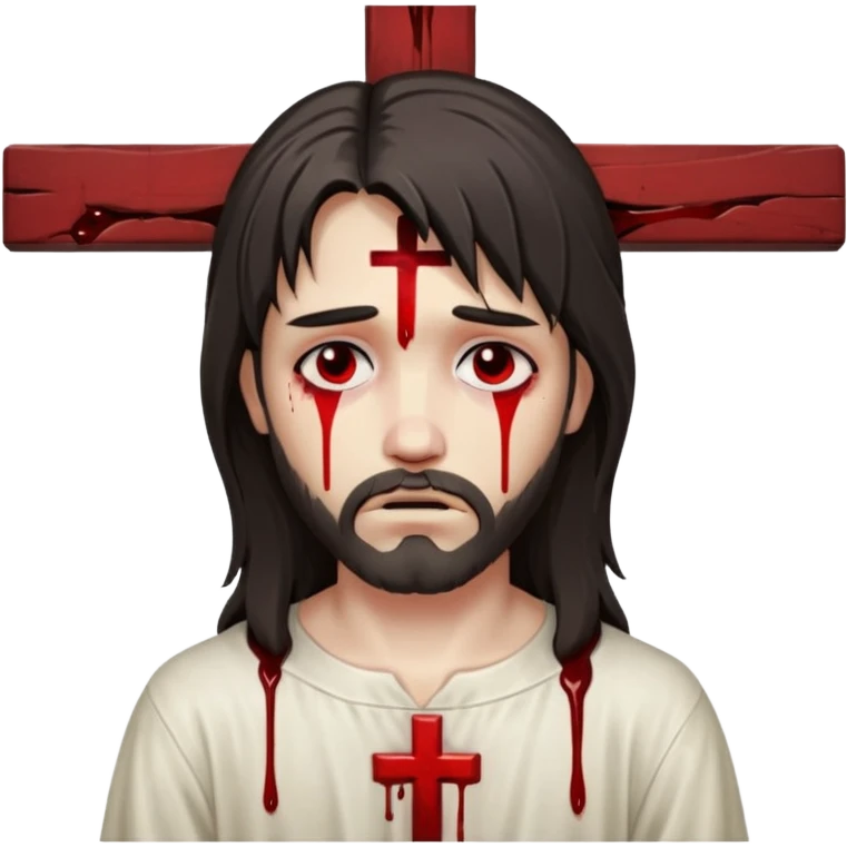 jesus-body-on-the-cross, emo hair emoji