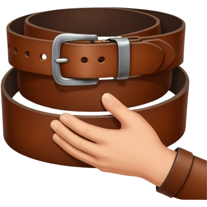 Hand hold belt at 45 degree angle emoji