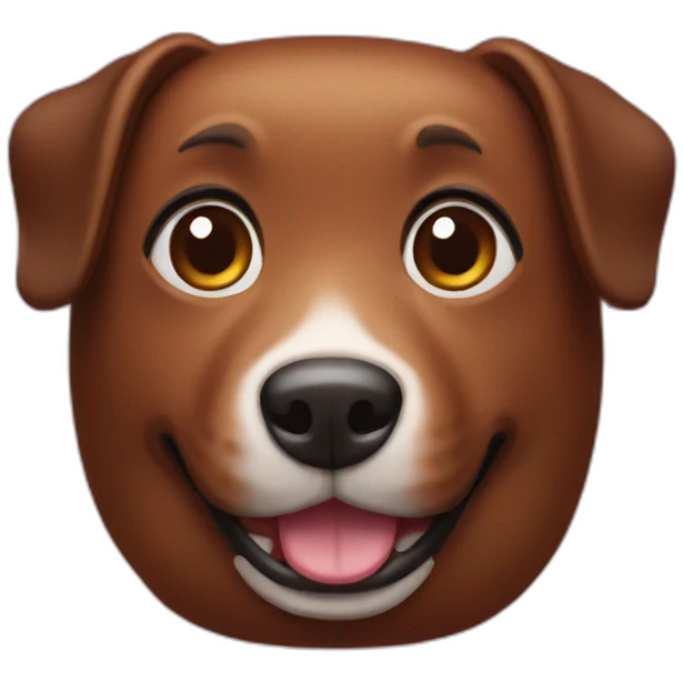 Brown cake with dog face  emoji