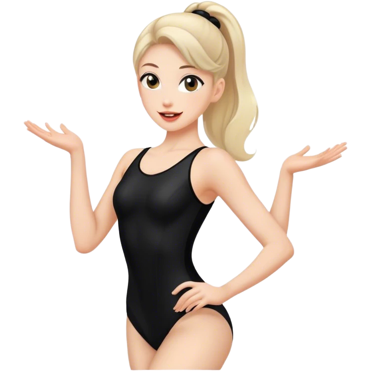 sport dancer in black leotards who talk emoji