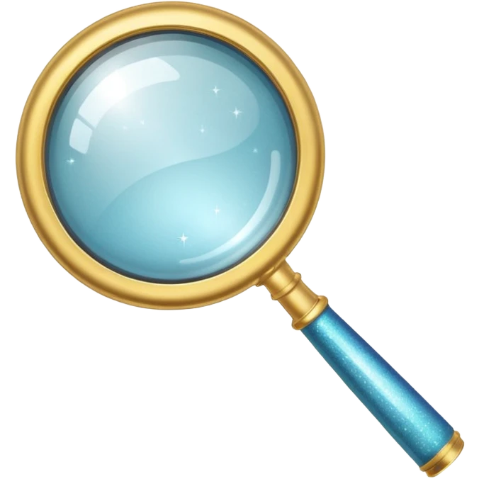 magnifying glass with a sparkle on the lens emoji