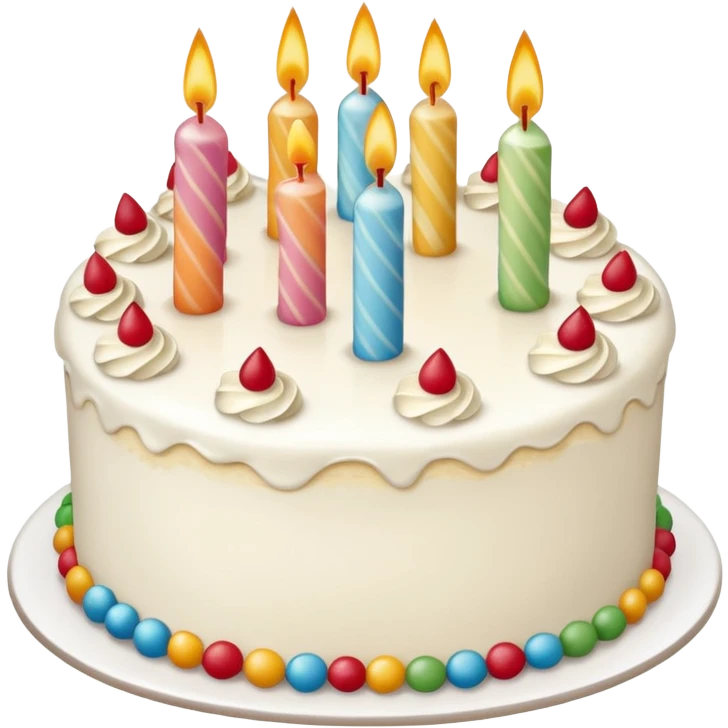 Everything whte birthday cake emoji