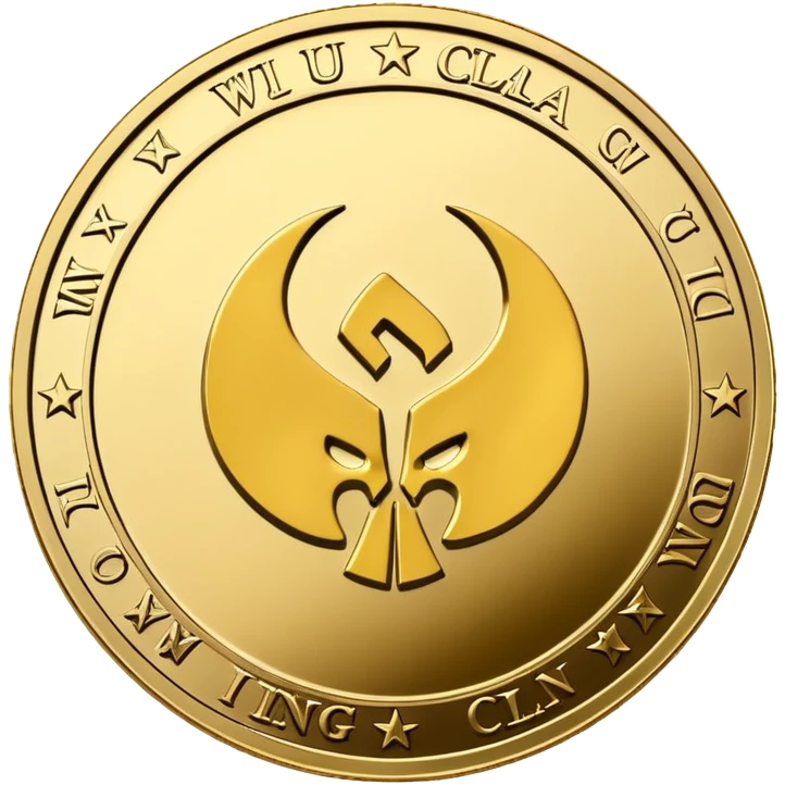 Wu-Tang Clan logo on a gold coin emoji