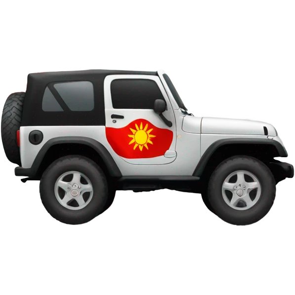 a jeep with the flag of Kyrgyzstan emoji