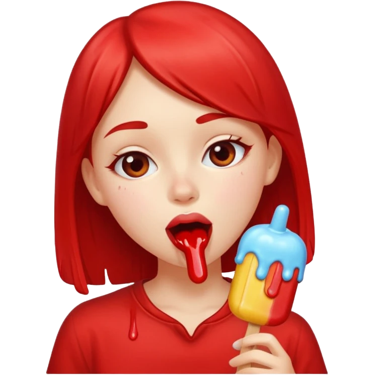 Girls licks popsicle  emoji