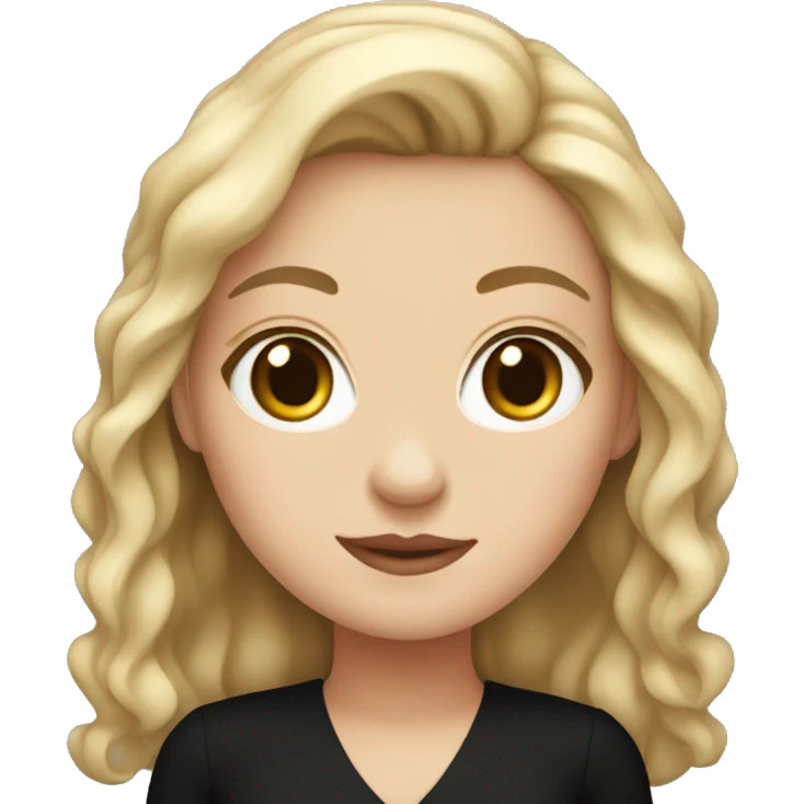 White Girl wearing black dress  emoji
