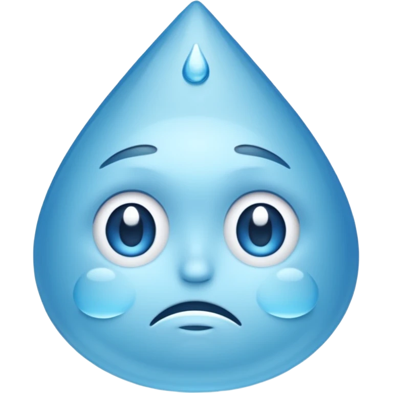 gota de agua con cara triste emoji