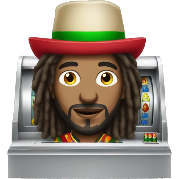rasta italian man playing slot machine emoji