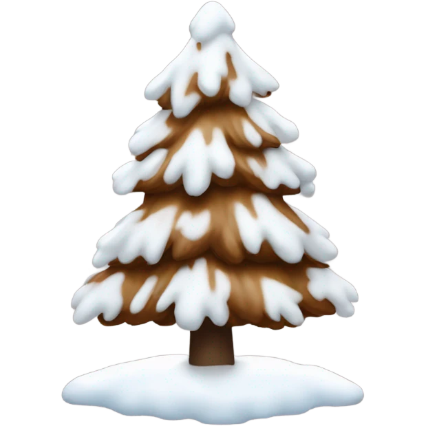 White Christmas tree with snow on bottom and brown stem visible emoji
