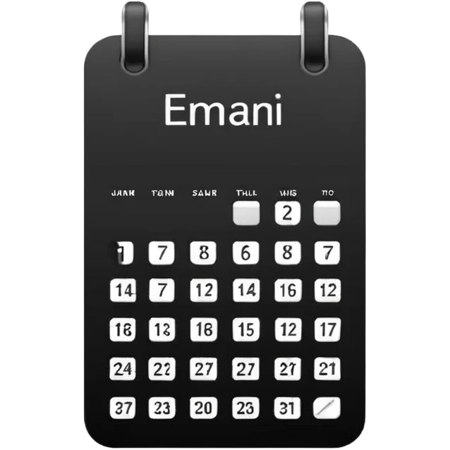 black calendar without numbers emoji