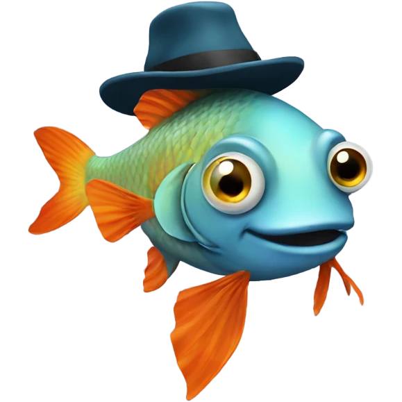 Fish with hat emoji