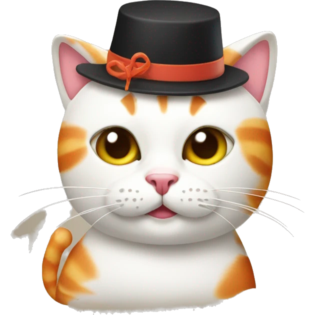 cat wearing a hat made of sushi emoji