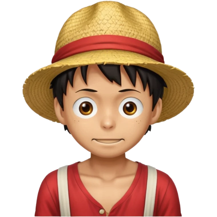 One piece charector monkey d Luffy straw hat emoji