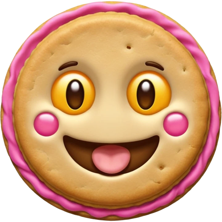 Flork mordiendo galleta expresión feliz emoji
