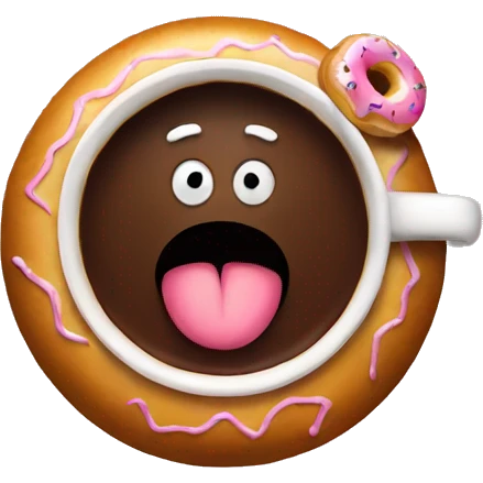 coffee with donut emoji