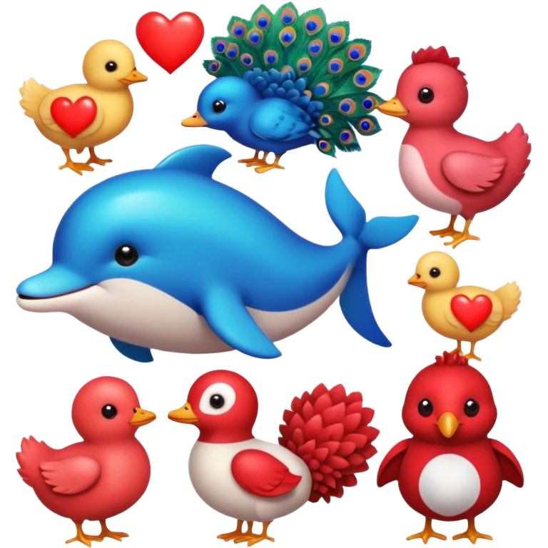 🐬🐣🦔🦚🐩❤️❤️ emoji