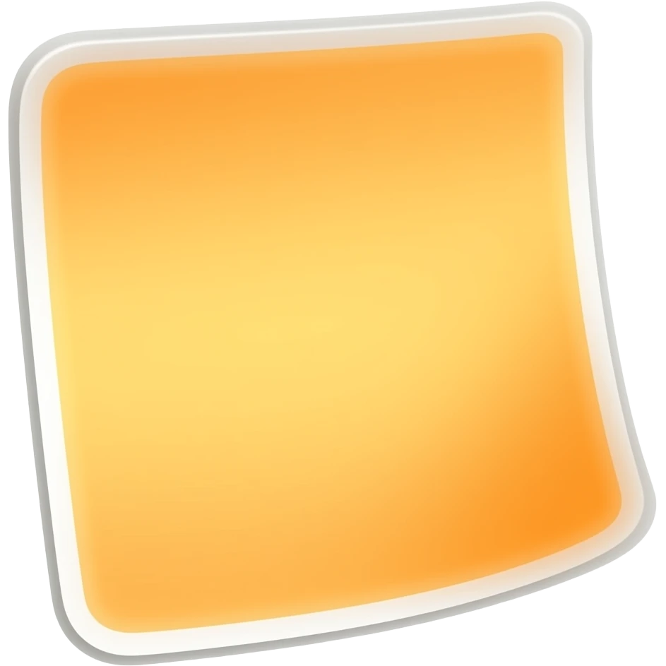 Simple and minimalistic sticker of a orange cute sticky note, white outline, smooth gradients or solid colours emoji