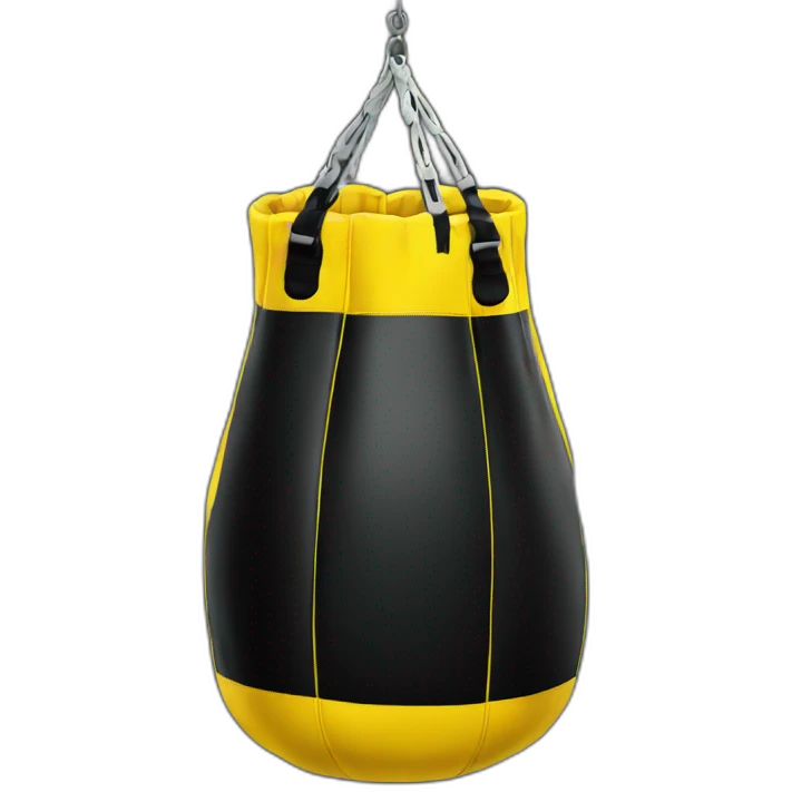 boxing bag black and yellow emoji