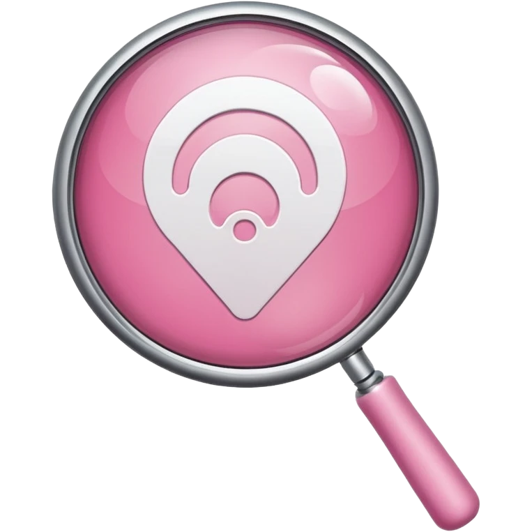 mix light pink dark pink and white girly wifi internet logo with a magnifying glass emoji