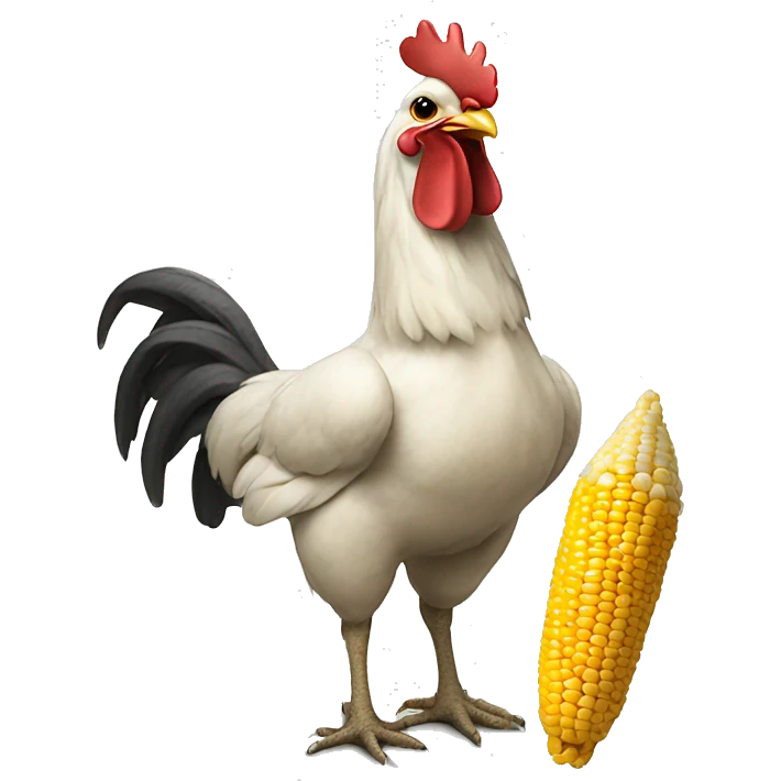 chicken eating corn emoji