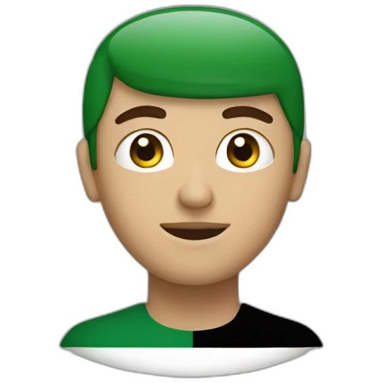 A human his face is Palestine flag emoji