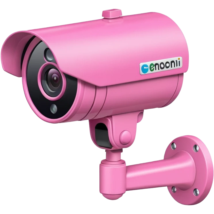 Security Camera pink with stickers 812 emoji