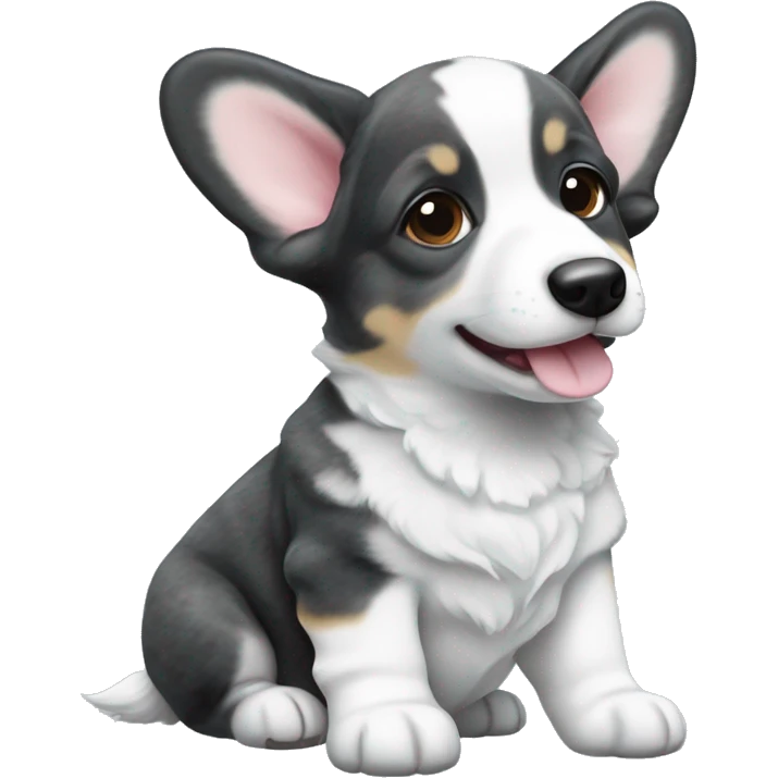 Blue marble corgi cardigan puppy emoji