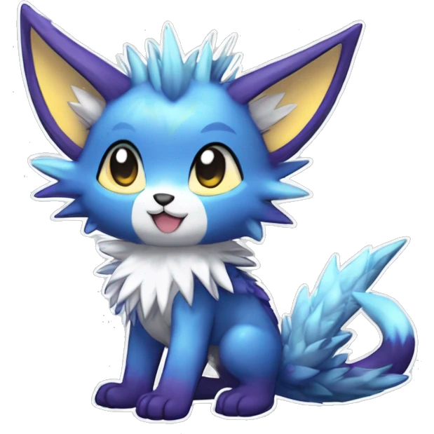 Anthro Scalie Spiky Cool Edgy Magical Shiny Colorful Pastel Sparkle Kemono-style Chibi Fantasy-Animal-Fakémon-Pokémon-Hybrid Fur Sona Aesthetic Full Body emoji