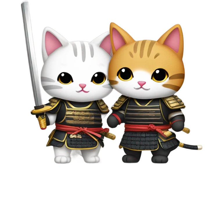 Samurai cat kissing  emoji