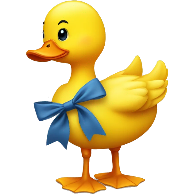 Yellow duck with a bow emoji