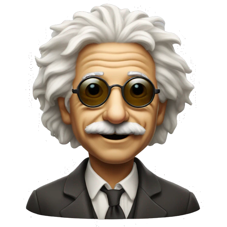 albert einstein dark sun glasses smiling emoji