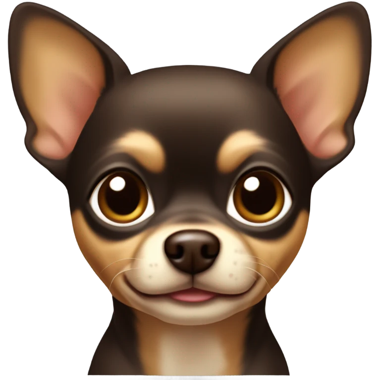 Dark brown and tan chihuahua  emoji