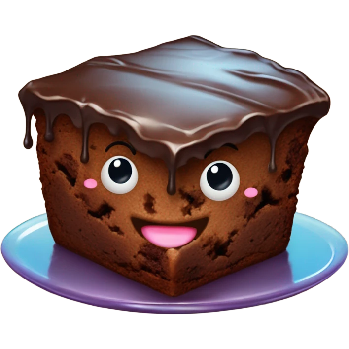 Smiling chocolate brownie emoji
