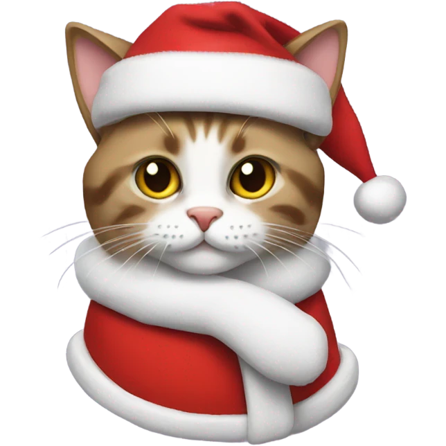 Cat wearing Santa suit emoji