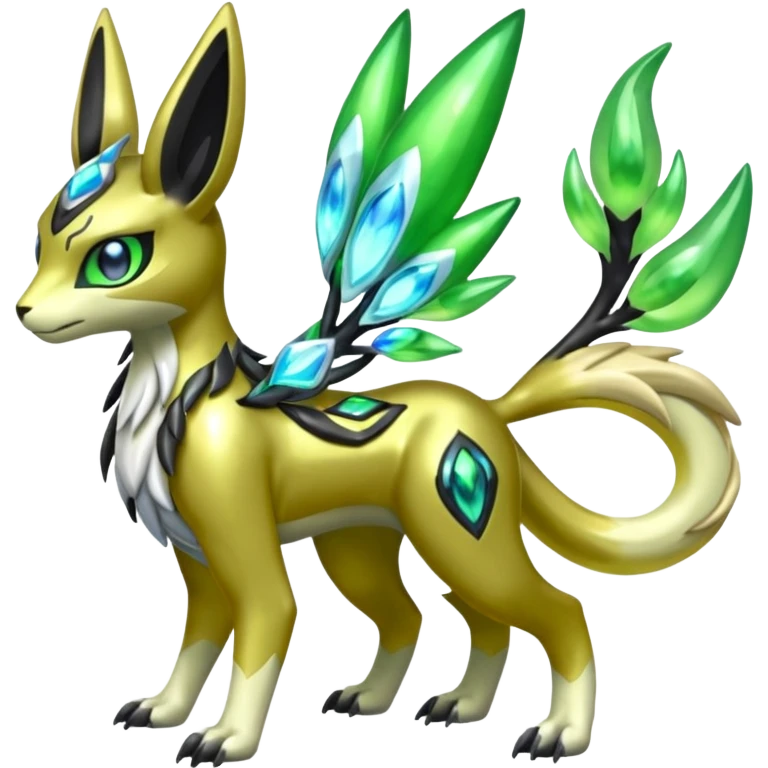  Exotic Meloetta-Zygarde-Renamon-Protogen-Palkia-hybrid-fusion-Fakémon-creature, full body emoji