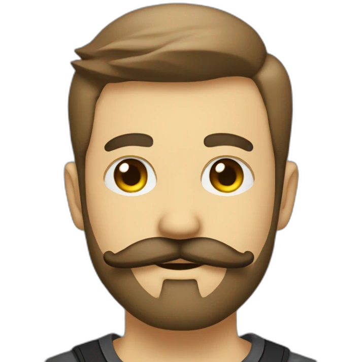 mustache tech bro with beard 5 o clock shadow emoji