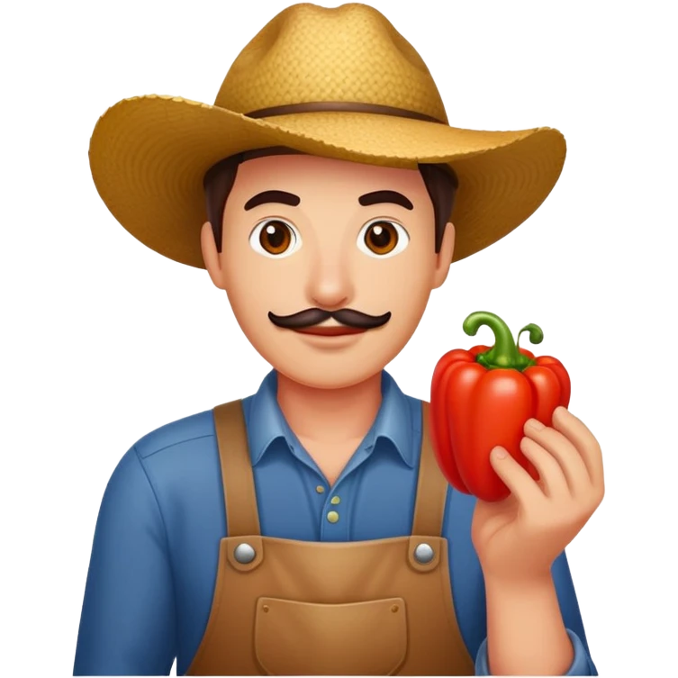 farmer holding a red bell pepper emoji