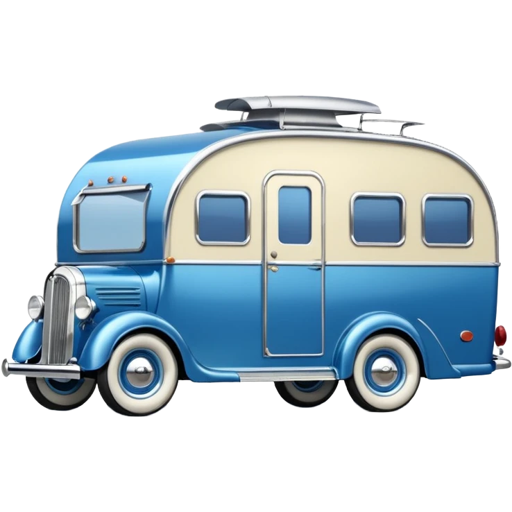 hot rod caravan,1935 with trailer, blue  emoji