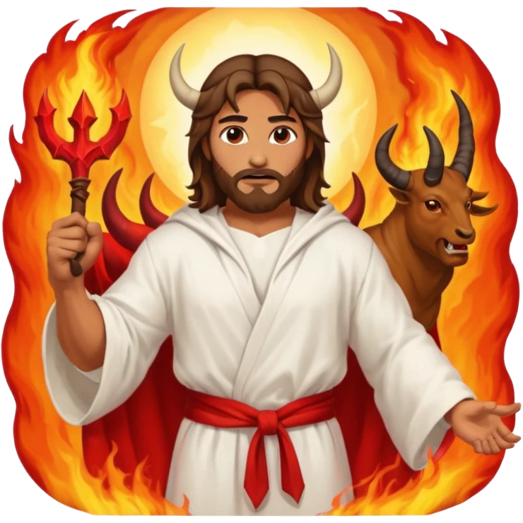 Jesus fighting whit the devil emoji