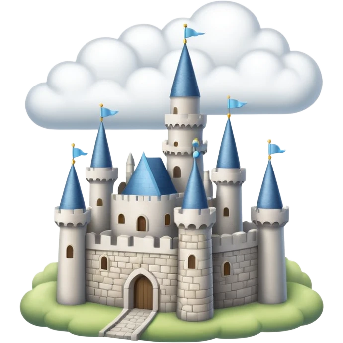 Cloud Castle – White castle resting on fluffy clouds emoji