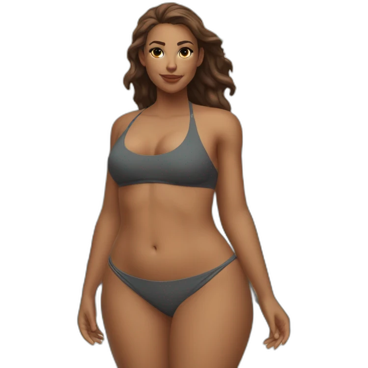 Slim-thicc Caucasian woman small bikini pose (beach body) emoji