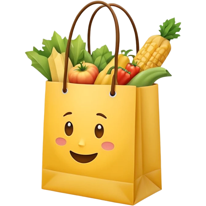 shopping bag yellow emoji