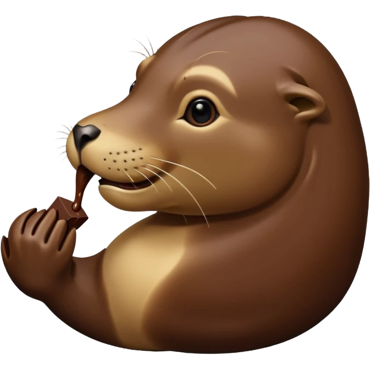 Sea lion eating chocolate  emoji