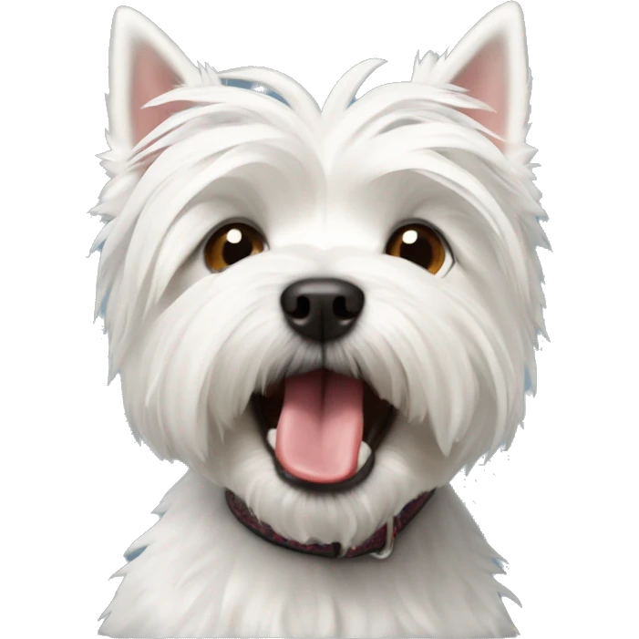 A west highland terrier with tongue sticking out emoji