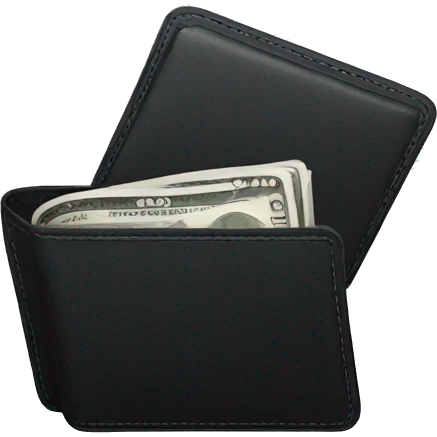 wallet with no money in it, black emoji