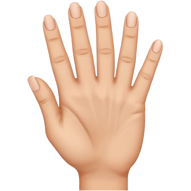 Hand, only the middle finger facing towards camera at 100 degree angle. All other fingers normal emoji