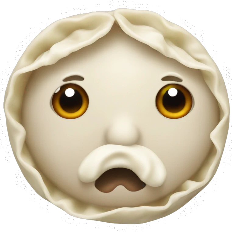 dumplings with eyes and mouth emoji
