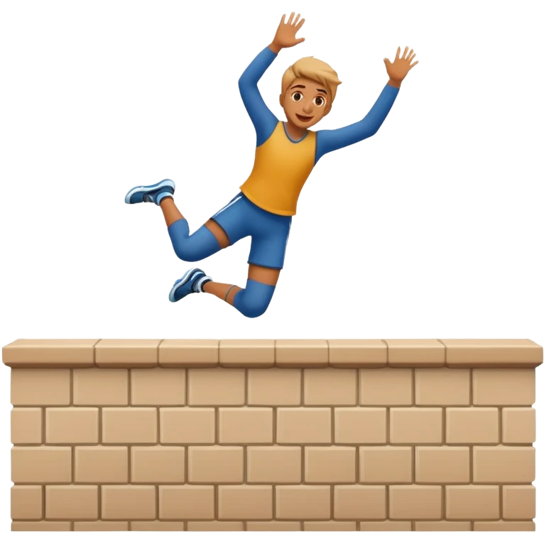 Persona saltando una pared emoji
