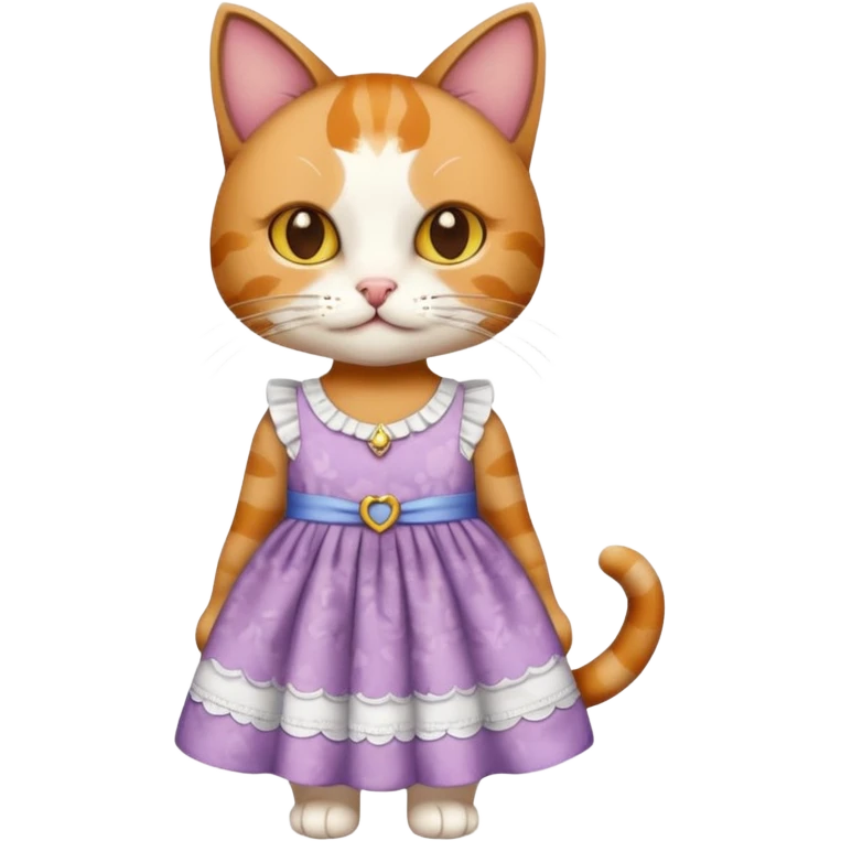 Cat wearing a dress emoji