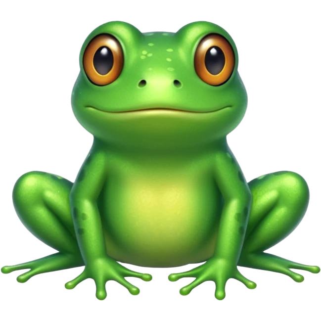 Glitter Green Frog cute emoji
